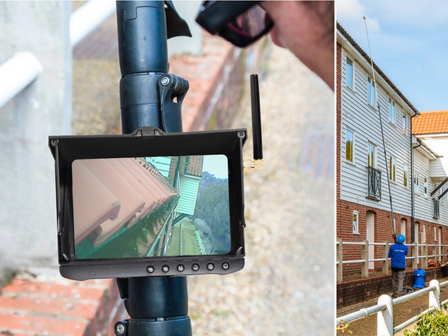 inspection camera for gutter cleaning